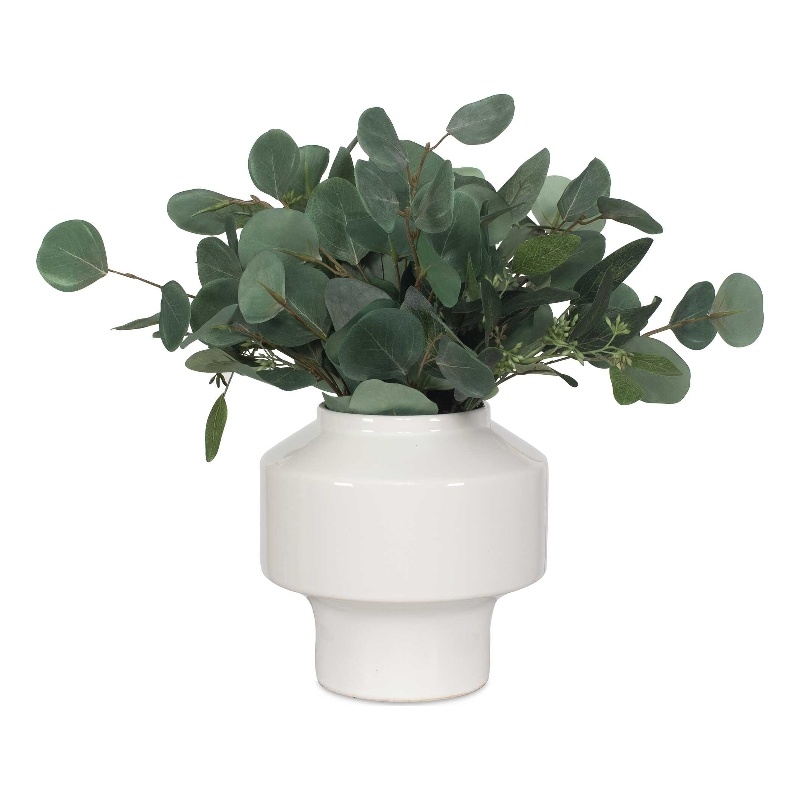 Pemberly Row Sculptural Decorative Accent Piece and Vase in White