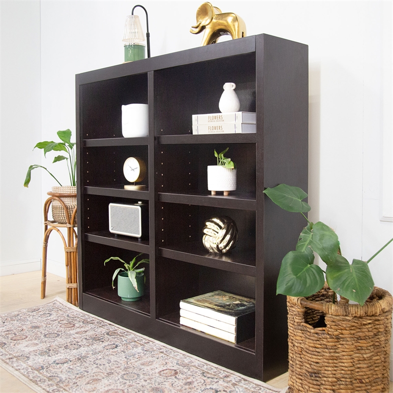 Pemberly Row 8 Shelf Double Wide Wood Bookcase 48