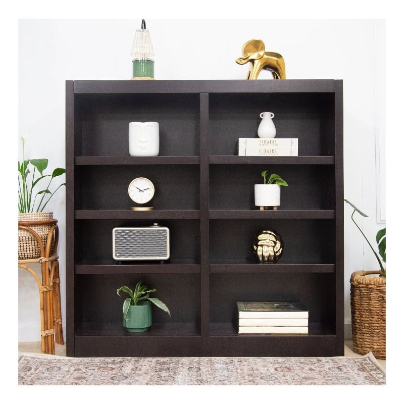 Pemberly Row 8 Shelf Double Wide Wood Bookcase 48