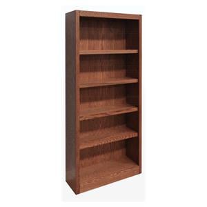 Pemberly Row 5 Shelf Single Wide Wood Bookcase 30&quotWx72&quotH in Oak