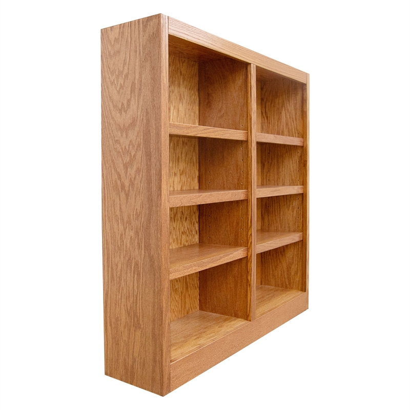 Pemberly Row 8 Shelf Double Wide Wood Bookcase 48