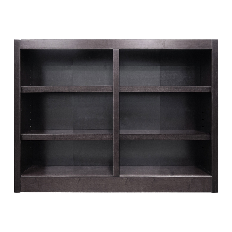 Pemberly Row 6 Shelf Double Wide Wood Bookcase 48
