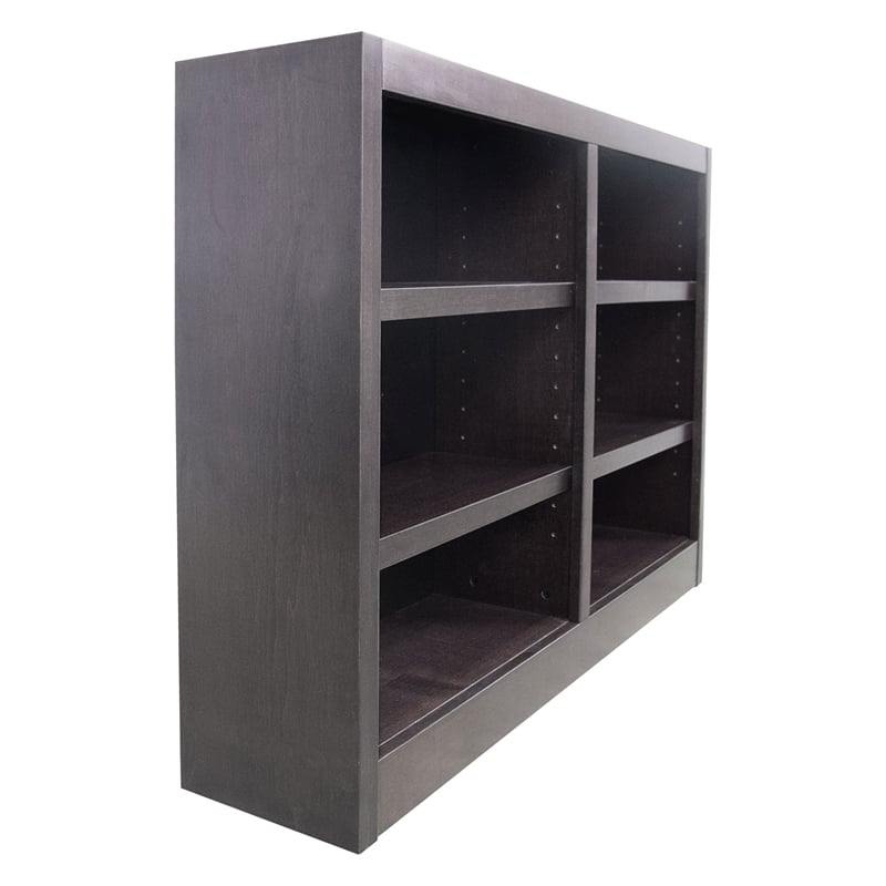Pemberly Row 6 Shelf Double Wide Wood Bookcase 48