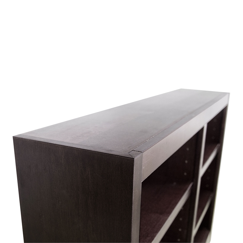 Pemberly Row 6 Shelf Double Wide Wood Bookcase 48