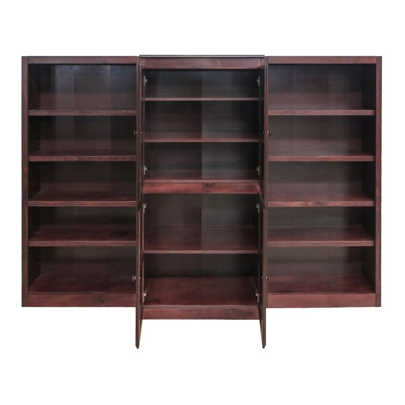 Pemberly Row 15 Shelf Bookcase Wall with Doors 91