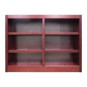 Pemberly Row 6 Shelf Double Wide Wood Bookcase 48&quotWx36&quotH in Cherry