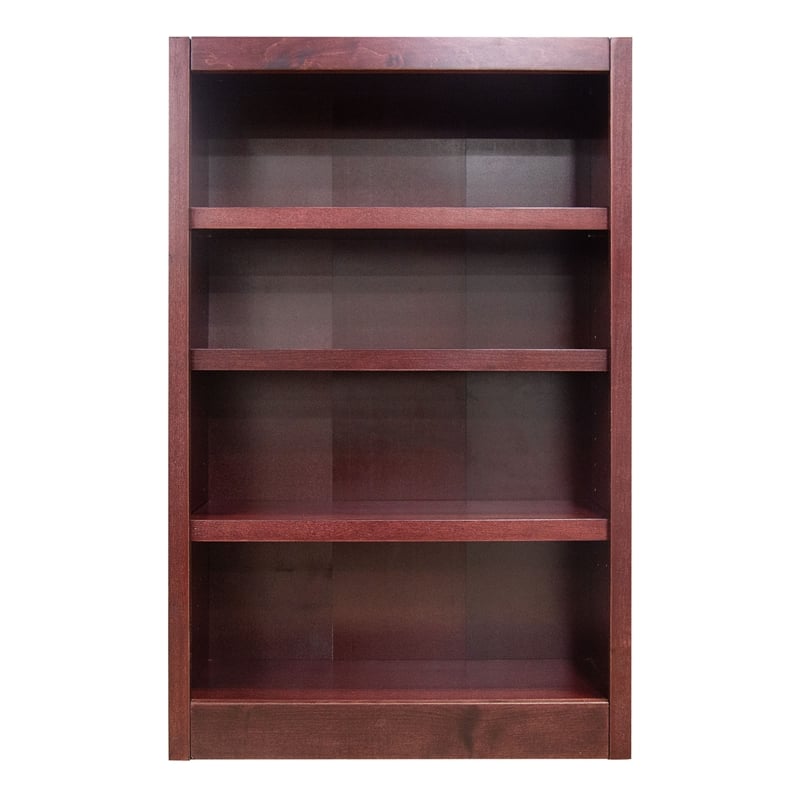Pemberly Row 4 Shelf Single Wide Wood Bookcase 30