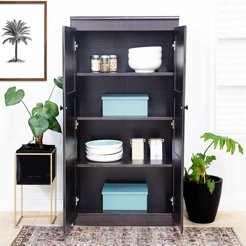 Pemberly Row 4 Shelf Storage Cabinet with Doors 30