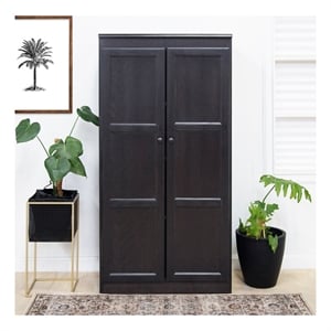 Pemberly Row 4 Shelf Storage Cabinet with Doors 30&quotWx60&quotH in Espresso