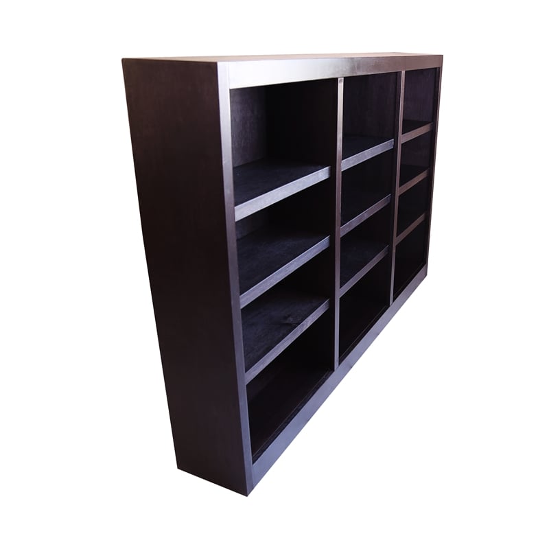 Pemberly Row 12 Shelf Double Wide Wood Bookcase 72