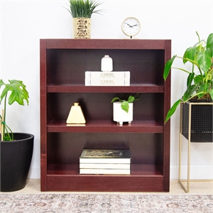 Pemberly Row 3 Shelf Wood Bookcase with 70 lb. Capacity 30&quotWx36&quotH in Cherry