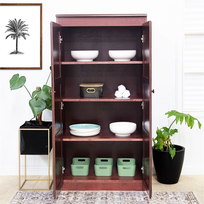Pemberly Row 4 Shelf Storage Cabinet with Doors 30