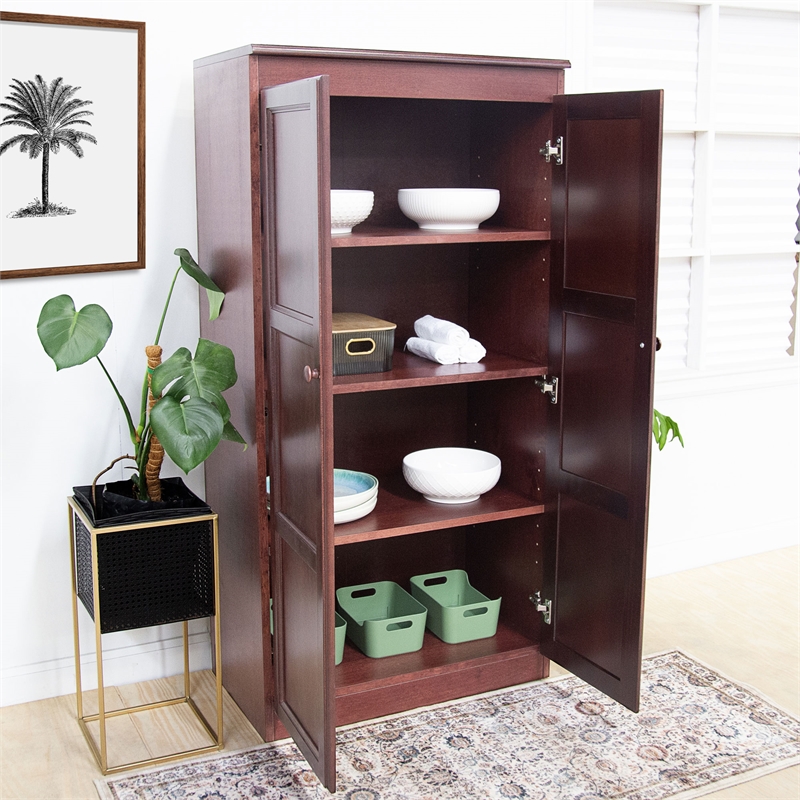 Pemberly Row 4 Shelf Storage Cabinet with Doors 30
