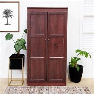 Pemberly Row 4 Shelf Storage Cabinet with Doors 30&quotWx60&quotH in Cherry