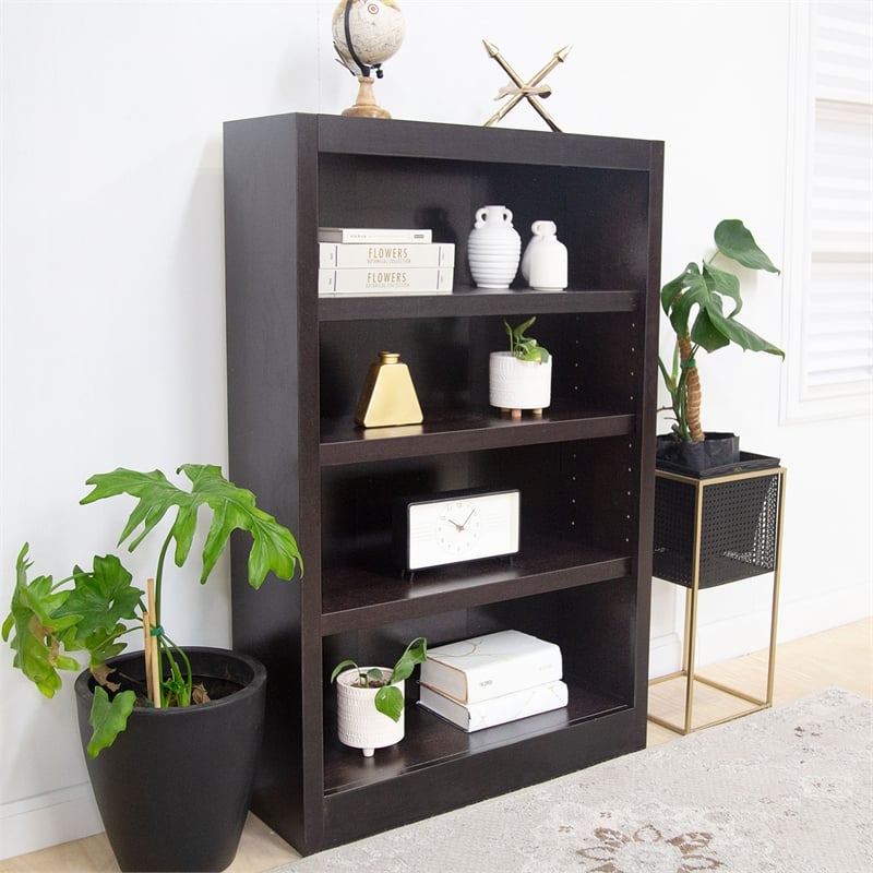Pemberly Row 4 Shelf Single Wide Wood Bookcase 30