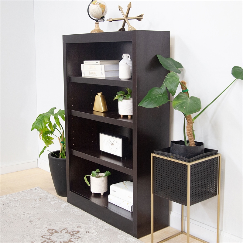 Pemberly Row 4 Shelf Single Wide Wood Bookcase 30