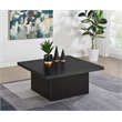 Pemberly Row Engineered Wood Square Cocktail Coffee Table in Black