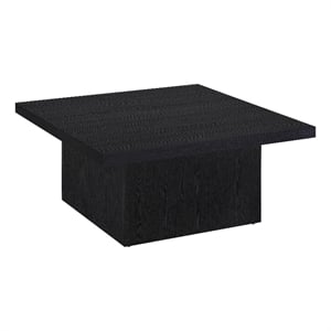 Pemberly Row Engineered Wood Square Cocktail Coffee Table in Black
