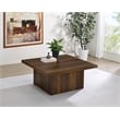 Pemberly Row Engineered Wood Square Cocktail Coffee Table in Dark Pine