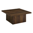Pemberly Row Engineered Wood Square Cocktail Coffee Table in Dark Pine