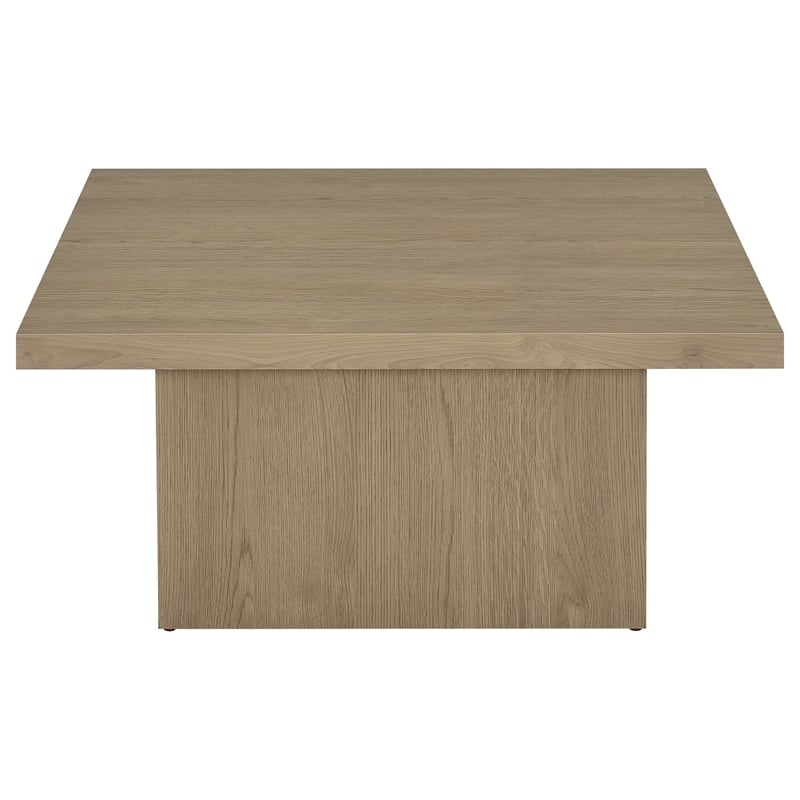 Pemberly Row Square Coffee Table in Engineered Wood Latte Finish