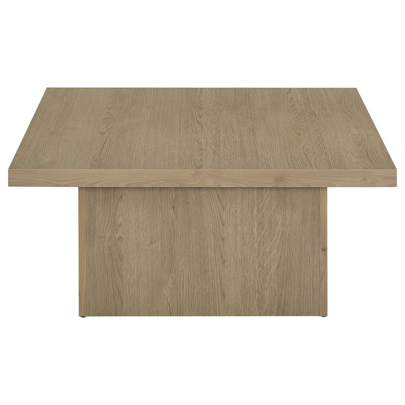 Pemberly Row Square Coffee Table in Engineered Wood Latte Finish