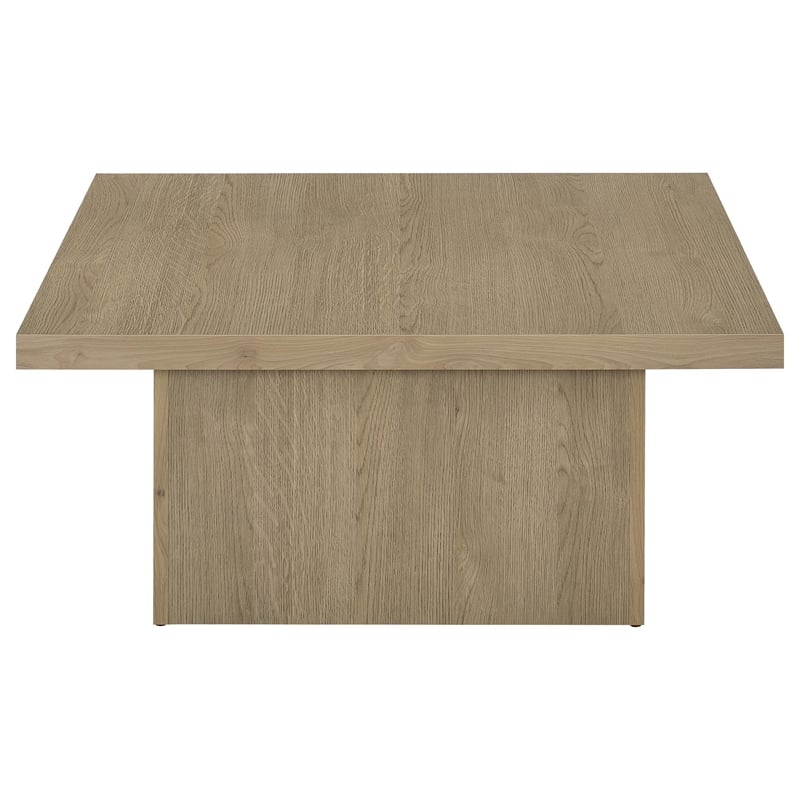 Pemberly Row Square Coffee Table in Engineered Wood Latte Finish