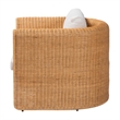 Pemberly Row Handwoven Natural Rattan Barrel Armchair with Cushion