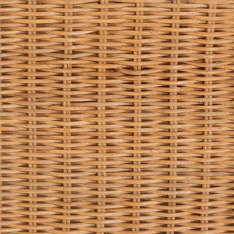 Pemberly Row Handwoven Natural Rattan Barrel Armchair with Cushion