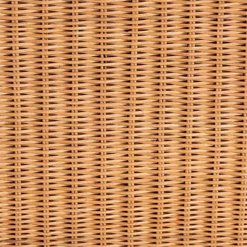 Pemberly Row Handwoven Natural Rattan Console Table with Open Shelf