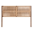 Pemberly Row Walnut Brown Bayur Wood Queen Headboard with Rope Webbing