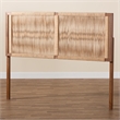Pemberly Row Walnut Brown Bayur Wood Queen Headboard with Rope Webbing