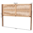 Pemberly Row Walnut Brown Bayur Wood Queen Headboard with Rope Webbing