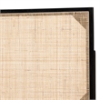 Pemberly Row Black Bayur Wood and Natural Rattan Queen Headboard