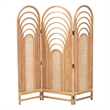 Pemberly Row Natural Brown Rattan Trifold Room Divider with Openwork