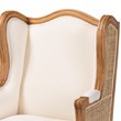 Pemberly Row Fabric and Bayur Wood Accent Chair in Beige and Honey Oak