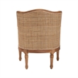 Pemberly Row Beige Fabric and Honey Oak Bayur Wood Accent Chair