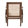 Pemberly Row Beige Fabric and Walnut Brown Bayur Wood Accent Chair