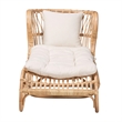 Pemberly Row Natural Brown Rattan Chaise with Removable Cushion