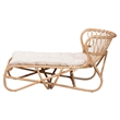 Pemberly Row Natural Brown Rattan Chaise with Removable Cushion