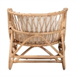 Pemberly Row Natural Brown Rattan Chaise with Removable Cushion