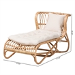 Pemberly Row Natural Brown Rattan Chaise with Removable Cushion