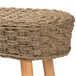 Pemberly Row Natural Seagrass and Acacia Wood Oval Accent Bench