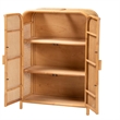 Pemberly Row Light Honey Rattan 2-Door Storage Cabinet with 3 Shelves