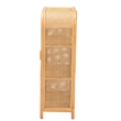 Pemberly Row Light Honey Rattan 2-Door Storage Cabinet with 3 Shelves