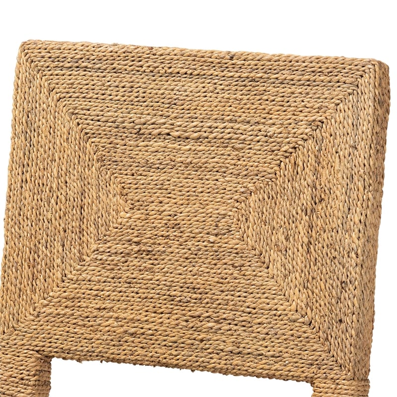 Pemberly Row Natural Seagrass and Mahogany Wood Dining Chair