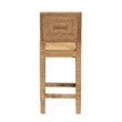 Pemberly Row Natural Seagrass and Mahogany Wood Counter Stool
