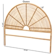 Pemberly Row Honey Rattan Queen Standalone Headboard with Round Silhouette