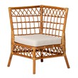 Pemberly Row Honey Rattan 4-Piece Dining Nook Set with Cushions