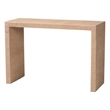 Pemberly Row Rectangular Seagrass and Wood Console Table in Natural Brown